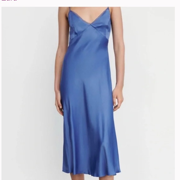 Zara | Dresses | Zara French Bluecornflower Silky Slip Dress | Poshmark Zara | Dresses | Zara French Bluecornflower Silky Slip Dress | Poshmark